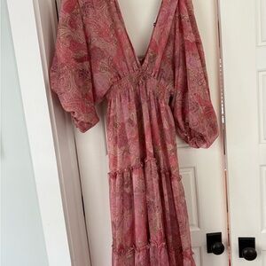 MISA Pink Paisley Maxi Dress